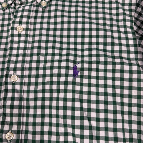 Ralph Lauren Button Down Shirt Sz M Check Long Sleeve Casual Dad Christmas - Picture 3 of 8